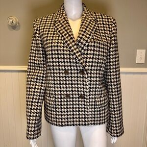 Theory Women's Houndstooth Blazer in Black and White